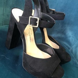 Jessica Simpson suede platform heels